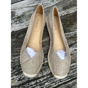 Talbots Espadrille Flats Women's 10 Natural Linen Coastal Grandma Minimalist